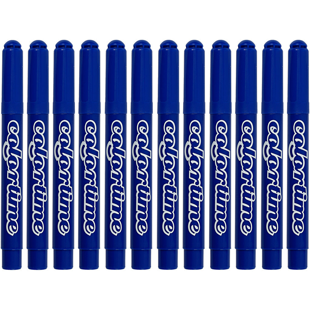 Colortime Markers, line 5 mm, blue, 12pc/ 1 pack [HOB-37333]