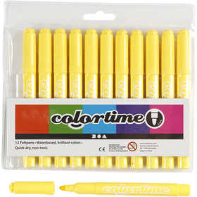 Colortime Markers, line 5 mm, lemon yellow, 12pc/ 1 pack [HOB-37337]