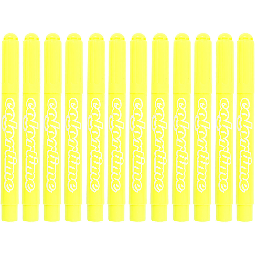Colortime Markers, line 5 mm, lemon yellow, 12pc/ 1 pack [HOB-37337]