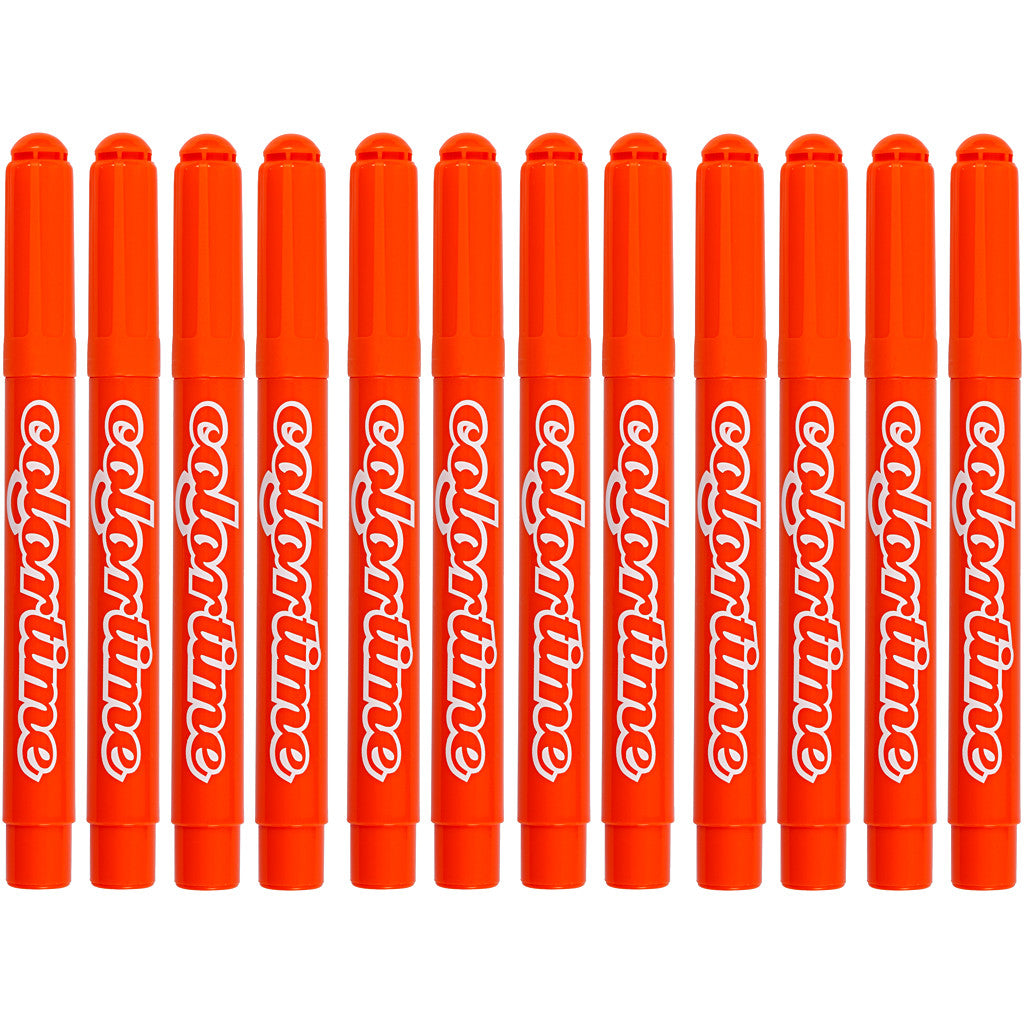 Colortime Markers, line 5 mm, orange, 12 pc/ 1 pack [HOB-37338]