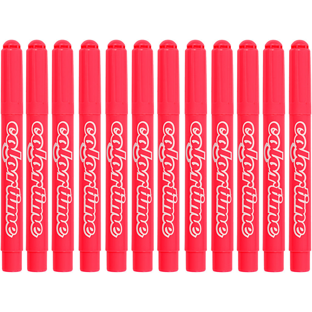 Colortime Markers, line 5 mm, pink, 12 pc/ 1 pack [HOB-37339]