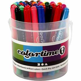 Colortime Markers, line 5 mm, assorted colours, 42 pc/ 1 pack [HOB-37343]