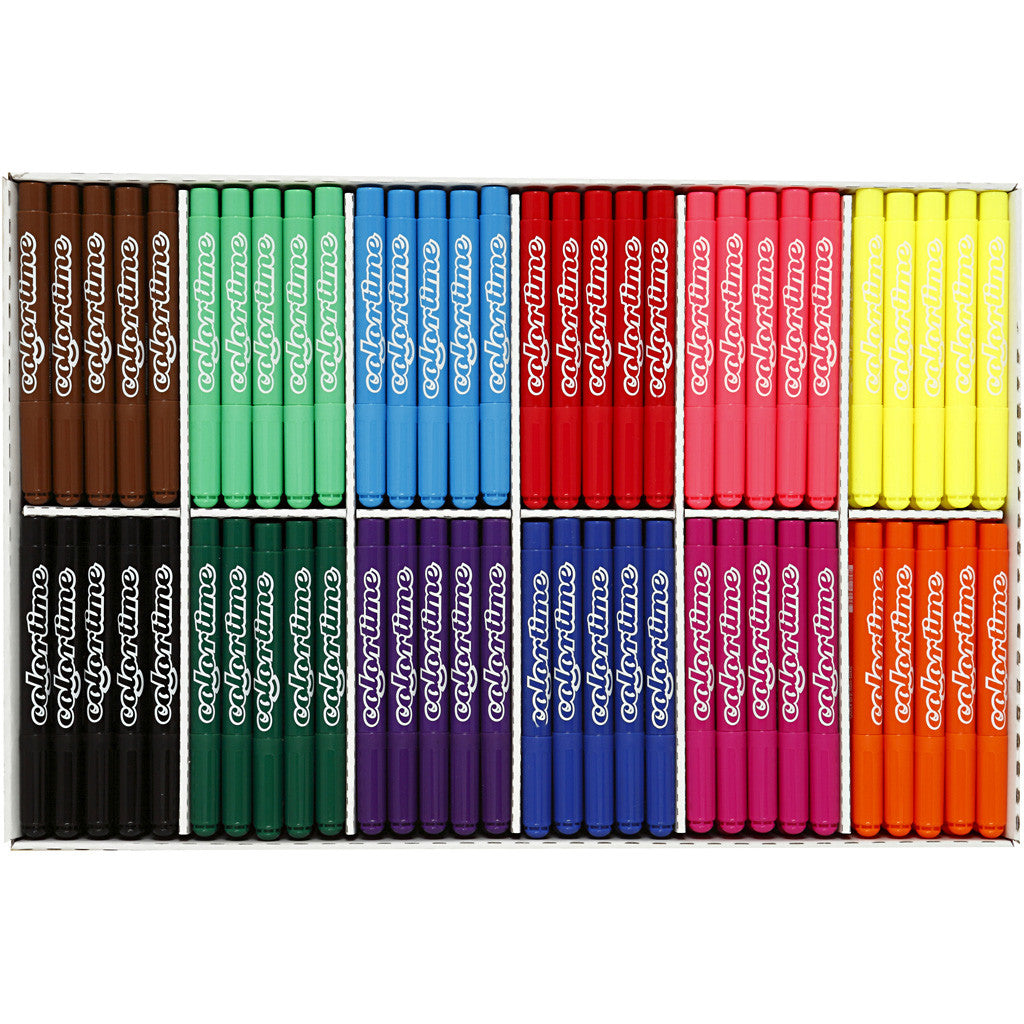 Colortime Markers, line 5 mm, standard colours, 12x24 pc/ 1 pack [HOB-37345]