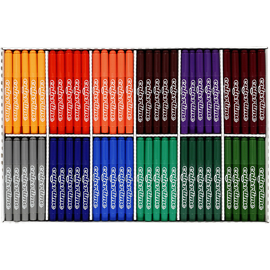Colortime Markers, line 5 mm, additional colours, 12x24 pc/ 1 pack [HOB-37346]