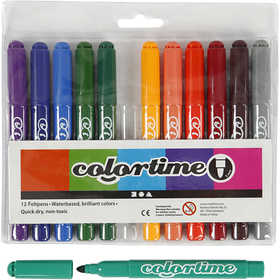 Colortime Markers, line 5 mm, additional colours, 12 pc/ 1 pack [HOB-37348]