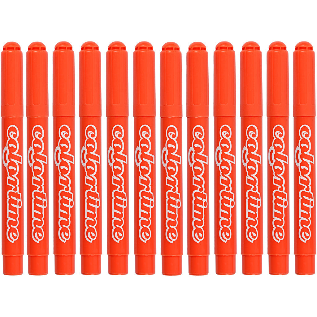 Colortime Markers, line 5 mm, mandarin, 12 pc/ 1 pack [HOB-37352]