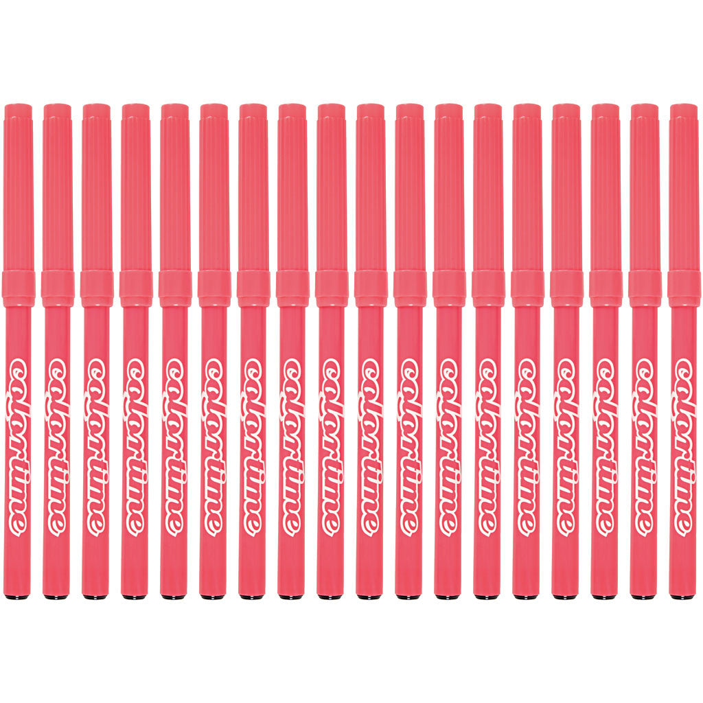 Colortime Markers, line 2 mm, pink, 18 pc/ 1 pack [HOB-373539]