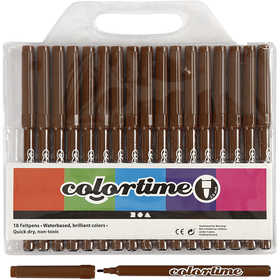 Colortime Markers, line 2 mm, brown, 18 pc/ 1 pack [HOB-373542]