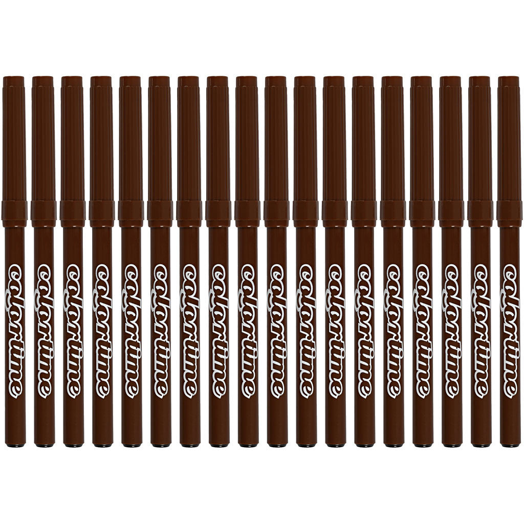 Colortime Markers, line 2 mm, brown, 18 pc/ 1 pack [HOB-373542]