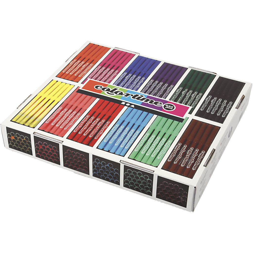 Colortime Markers, line 2 mm, assorted colours, 12x24 pc/ 1 pack [HOB-373545]