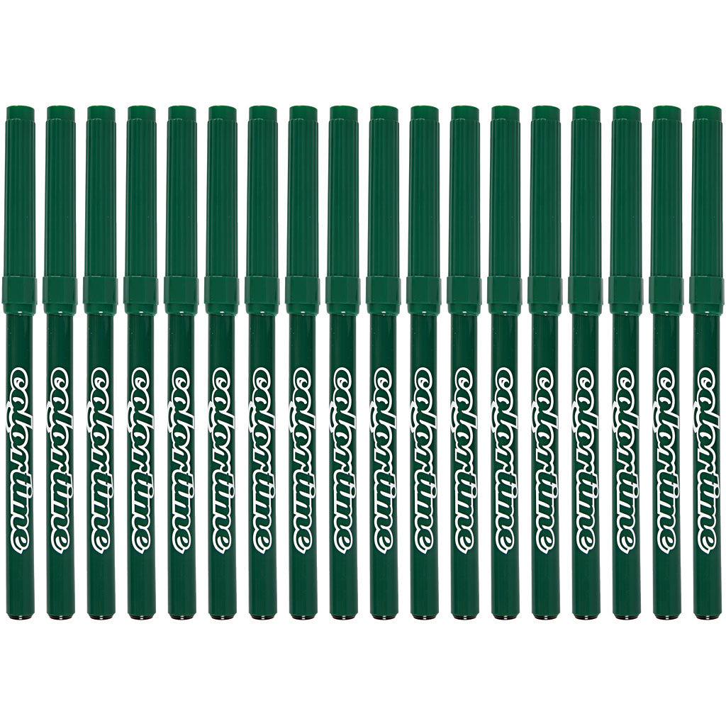 Colortime Markers, line 2 mm, dark green, 18 pc/ 1 pack [HOB-373558]