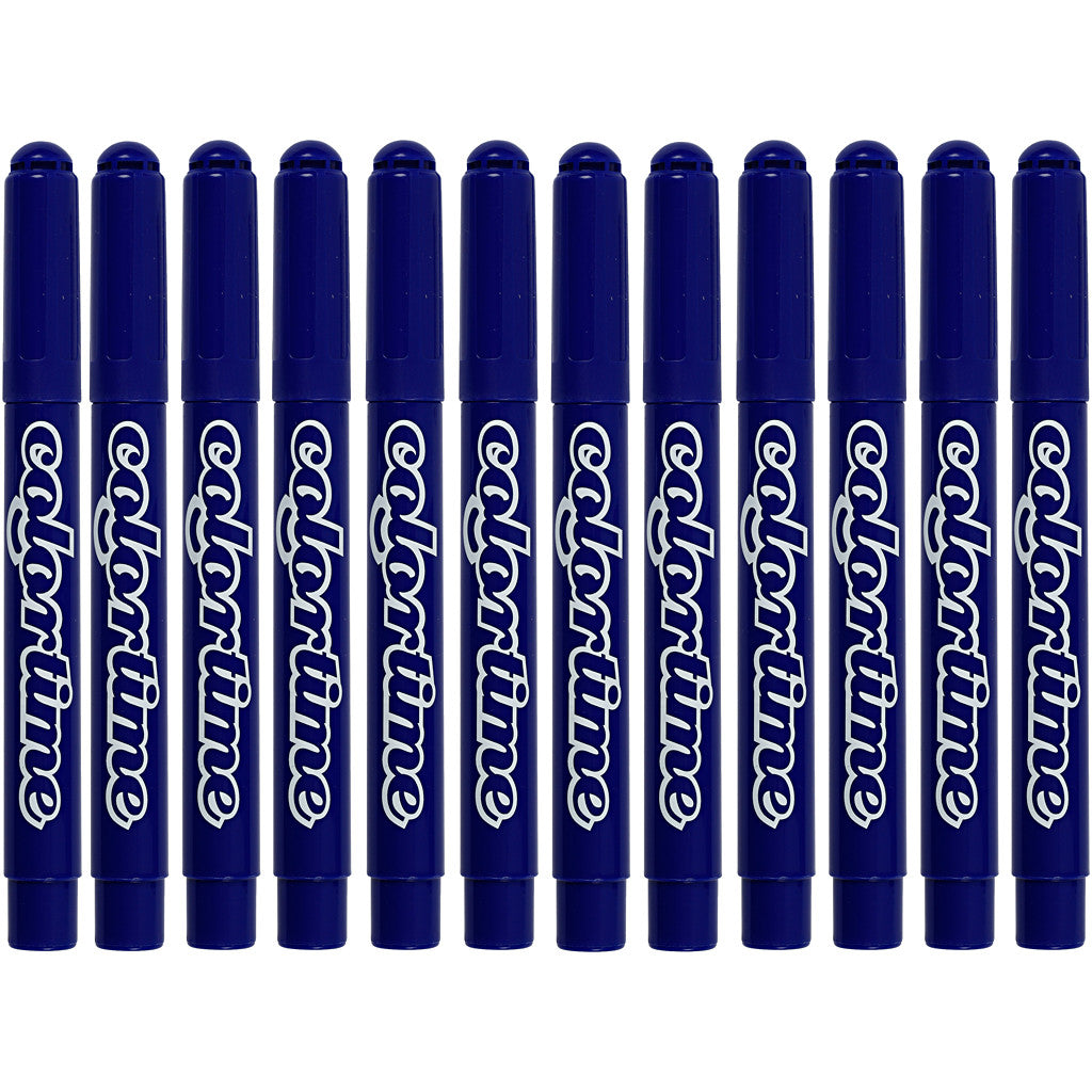 Colortime Markers, line 5 mm, dark blue, 12 pc/ 1 pack [HOB-37355]