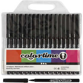 Colortime Marker, line width: 2 mm, black, 18pcs