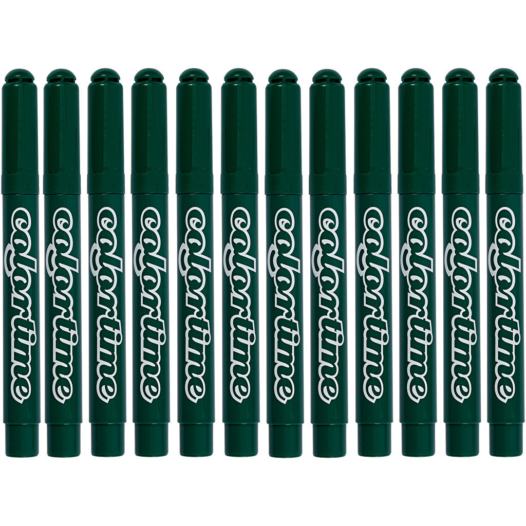 Colortime Markers, line 5 mm, green, 12 pc/ 1 pack [HOB-37358]