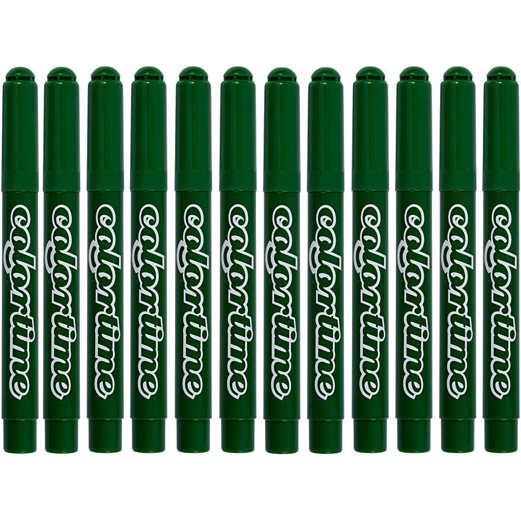 Colortime Markers, line 5 mm, fir green, 12 pc/ 1 pack [HOB-37359]