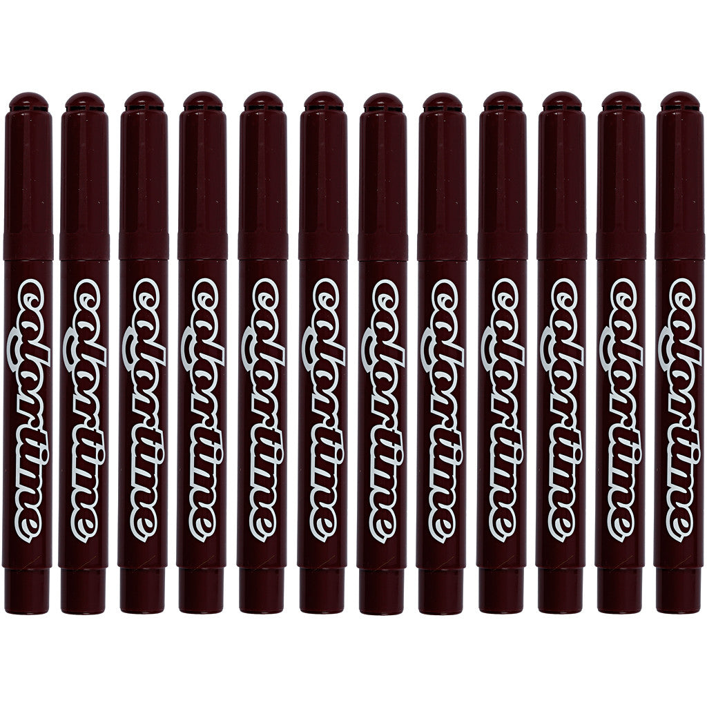 Colortime Markers, line 5 mm, dark brown, 12 pc/ 1 pack [HOB-37360]