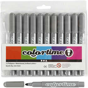 Colortime Markers, line 5 mm, grey, 12 pc/ 1 pack [HOB-37361]