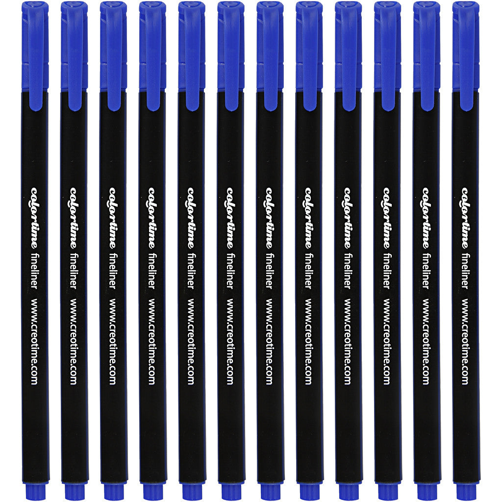Colortime Fineliner Markers, line 0,6-0,7 mm, dark blue, 12 pc/ 1 pack [HOB-373634]