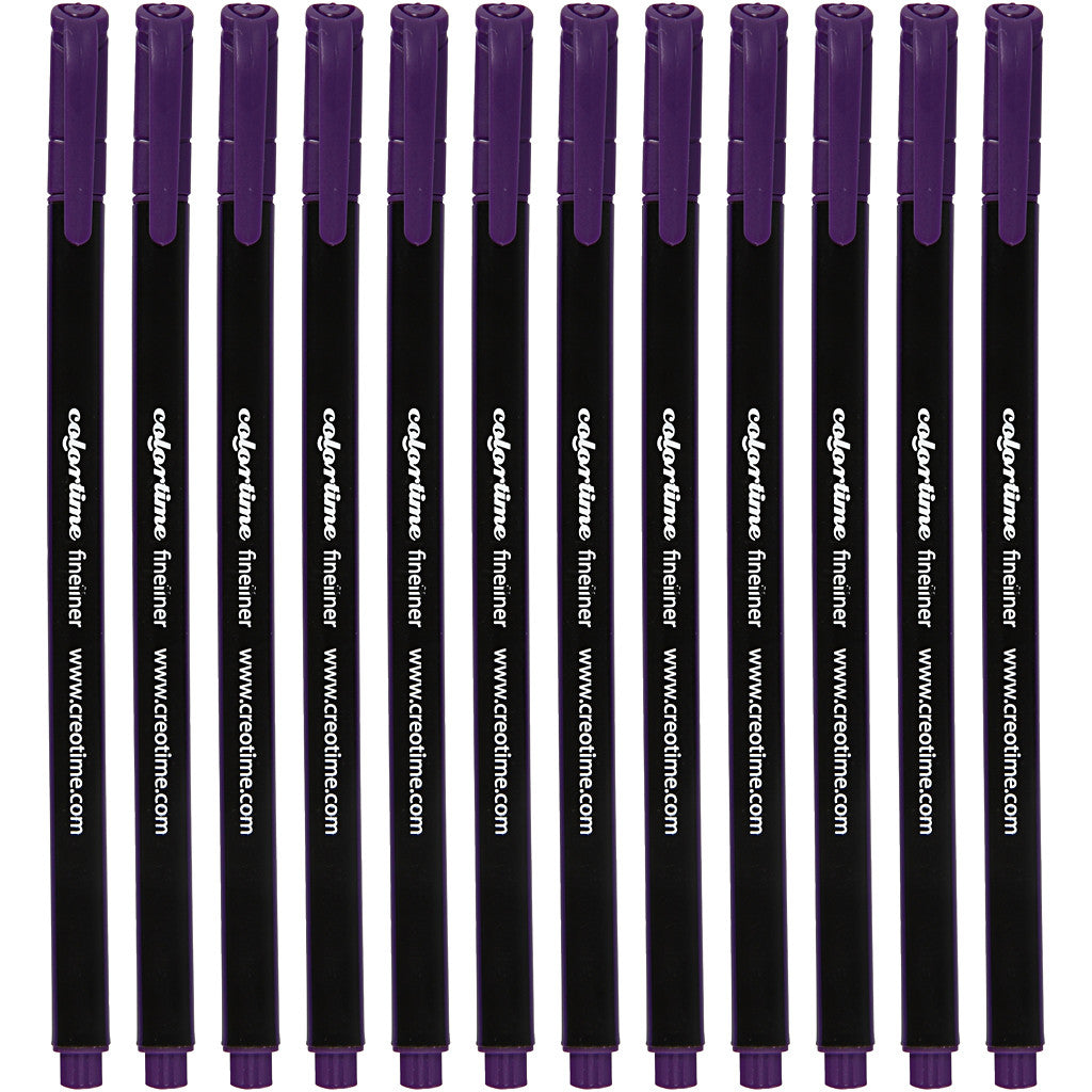 Colortime Fineliner Markers, line 0,6-0,7 mm, purple, 12 pc/ 1 pack [HOB-373636]