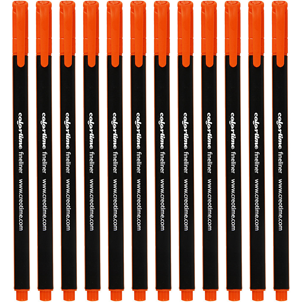 Colortime Fineliner Markers, line 0,6-0,7 mm, orange, 12 pc/ 1 pack [HOB-373638]