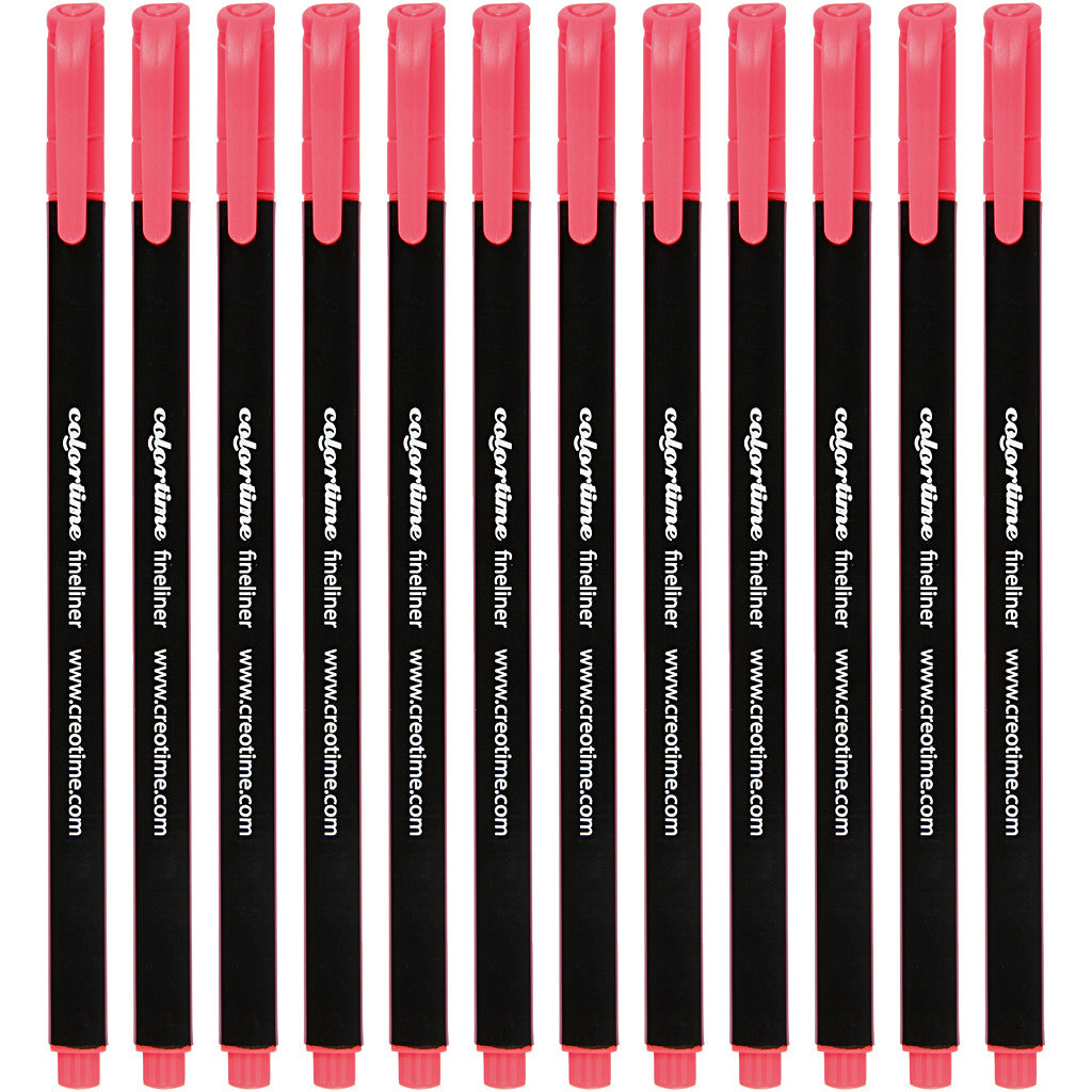 Colortime Fineliner Markers, line 0,6-0,7 mm, pink, 12 pc/ 1 pack [HOB-373639]