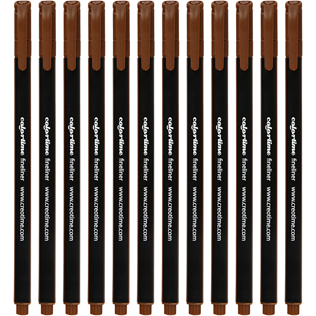 Colortime Fineliner Markers, line 0,6-0,7 mm, brown, 12 pc/ 1 pack [HOB-373642]