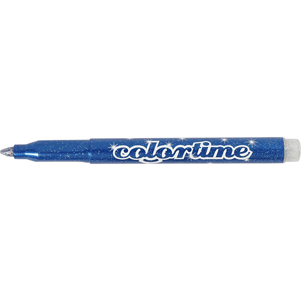 Colortime Glitter Marker, line width: 4.2 mm, asstd colours, 12pcs [HOB37371]