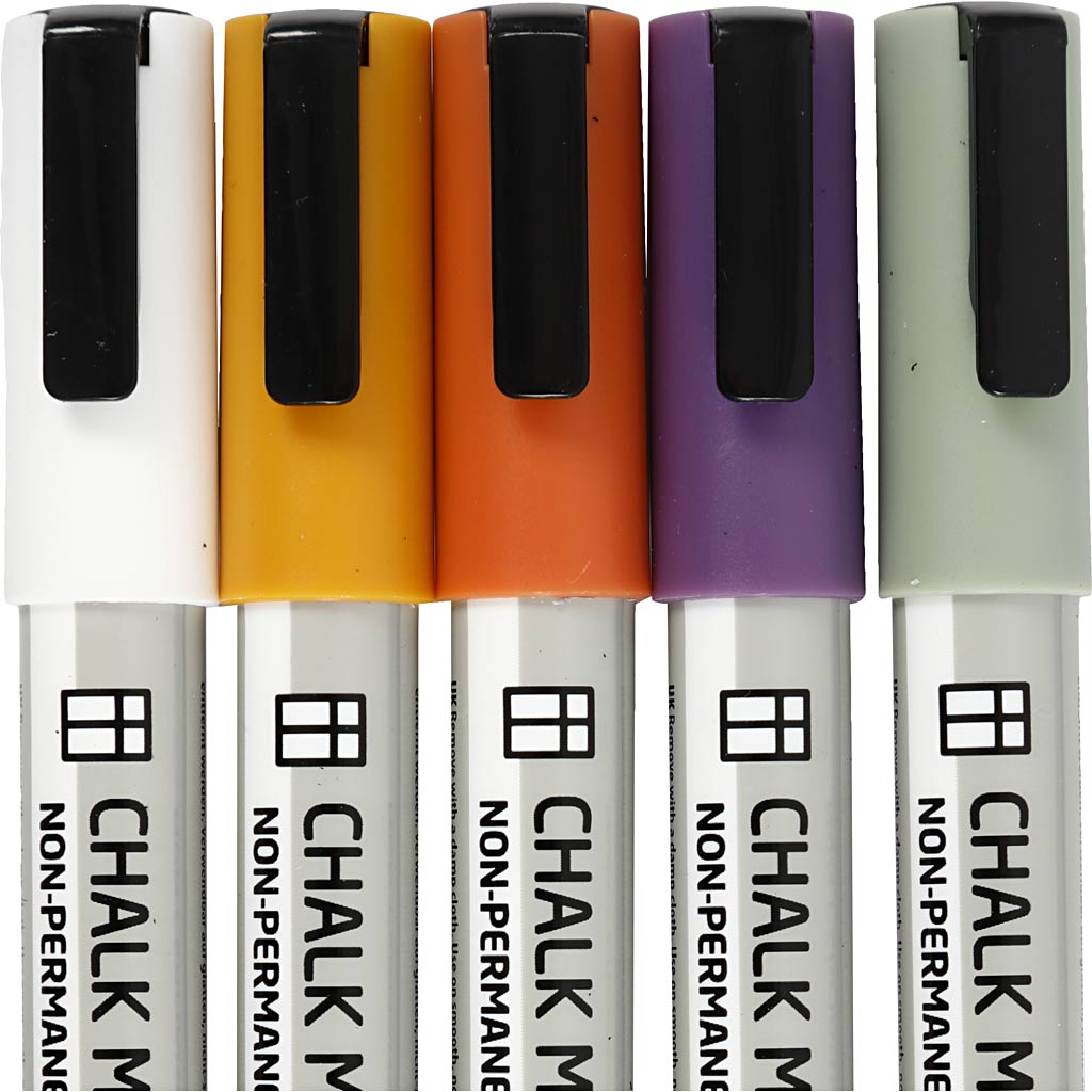 Chalk Markers, line 1,2-3 mm, mute colours, 5 pc