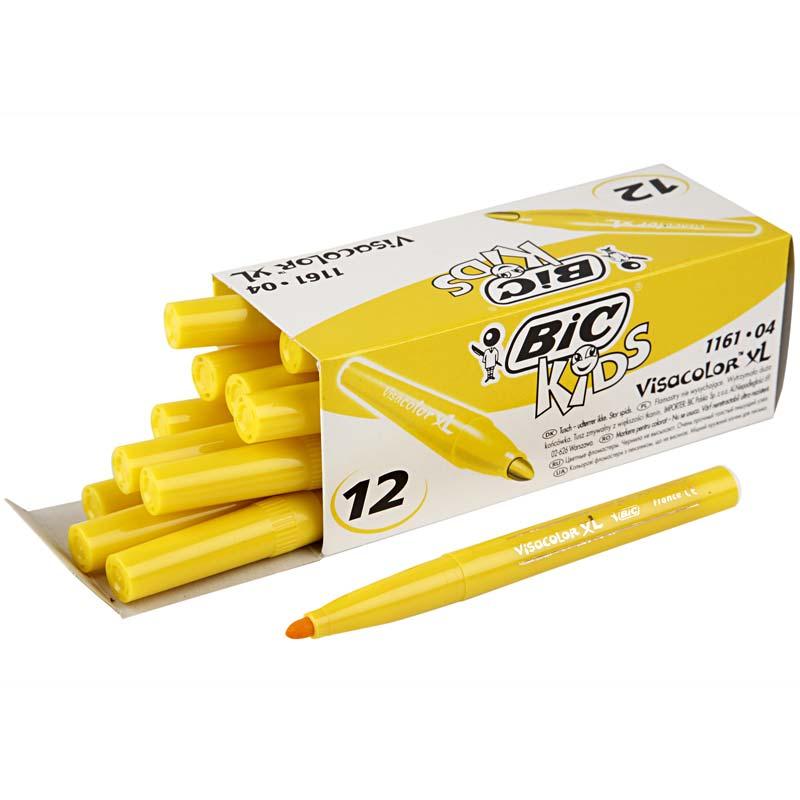 BIC Visa Color Marker, line 3 mm, yellow, 12 pc