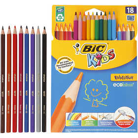 BIC Evolution Colour Pencils, Hexagonal, L: 17,5 cm, lead 3 mm, assorted colours, 18 pc/ 1 pack [HOB-37589]