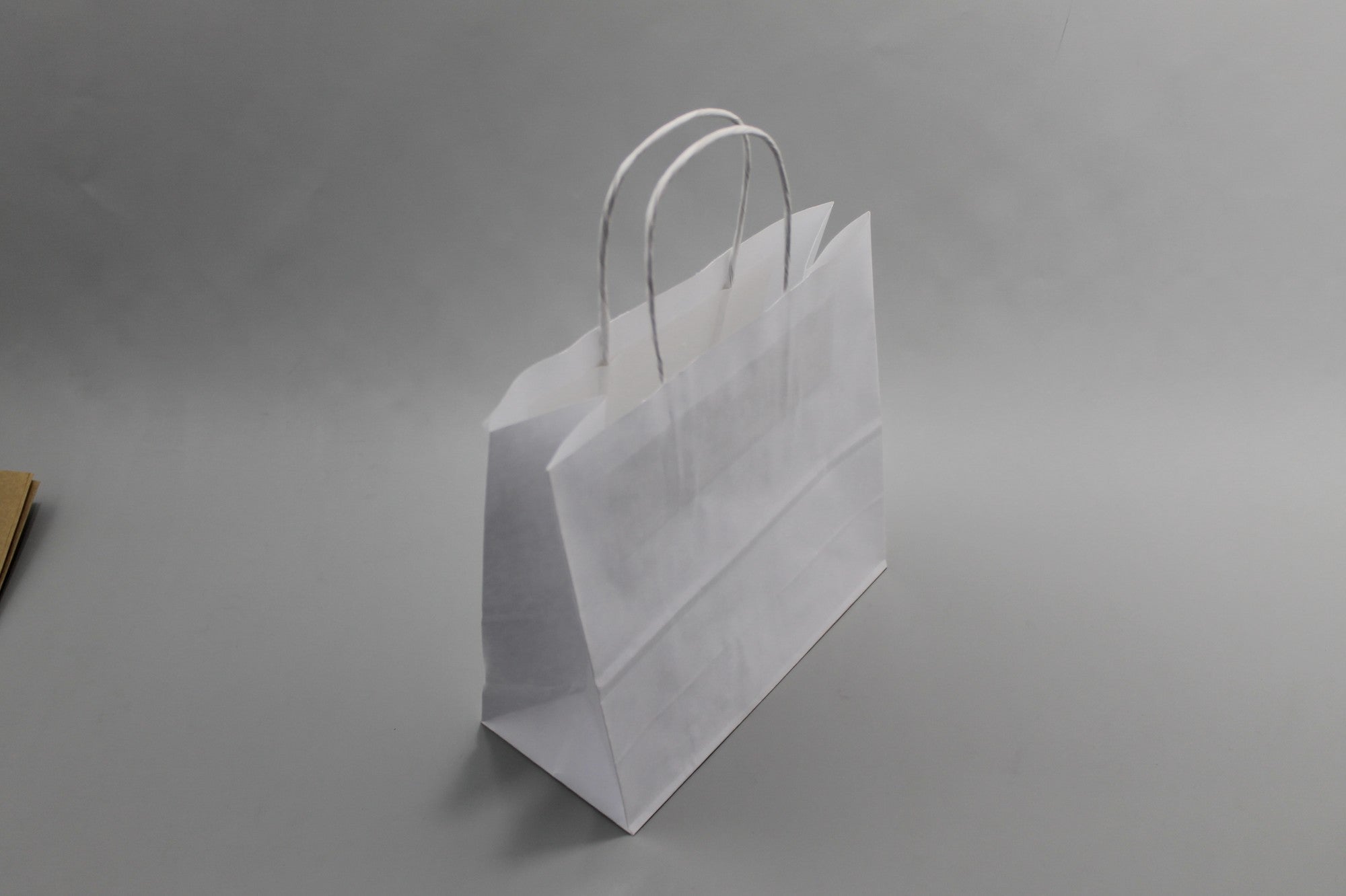 Paper Carrier Bags White 26x12x35cm Kraft 90 g/gm with twisted handles