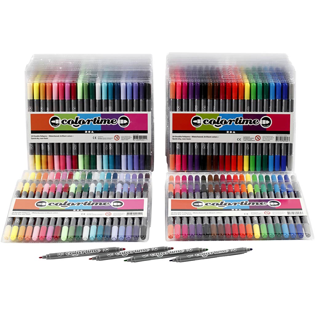 Colortime Double Marker, line 2,3+3,6 mm, standard colours, additional colours, 24 pack/ 1 pack [HOB-37993]