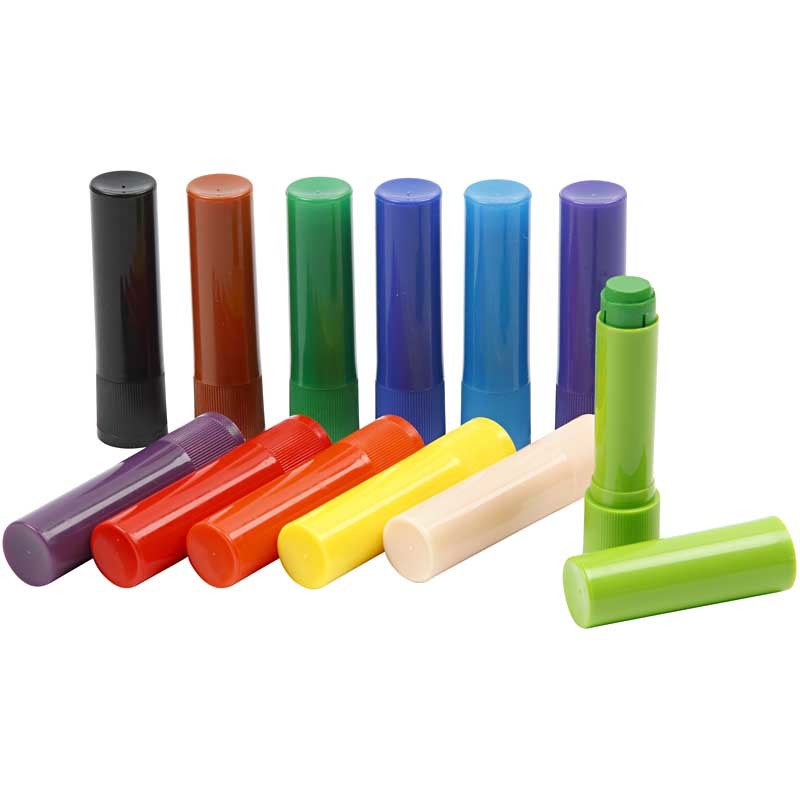 Soft Color Stick, L: 8 cm, assorted colours, 12 pc/ 1 pack [HOB-38135]