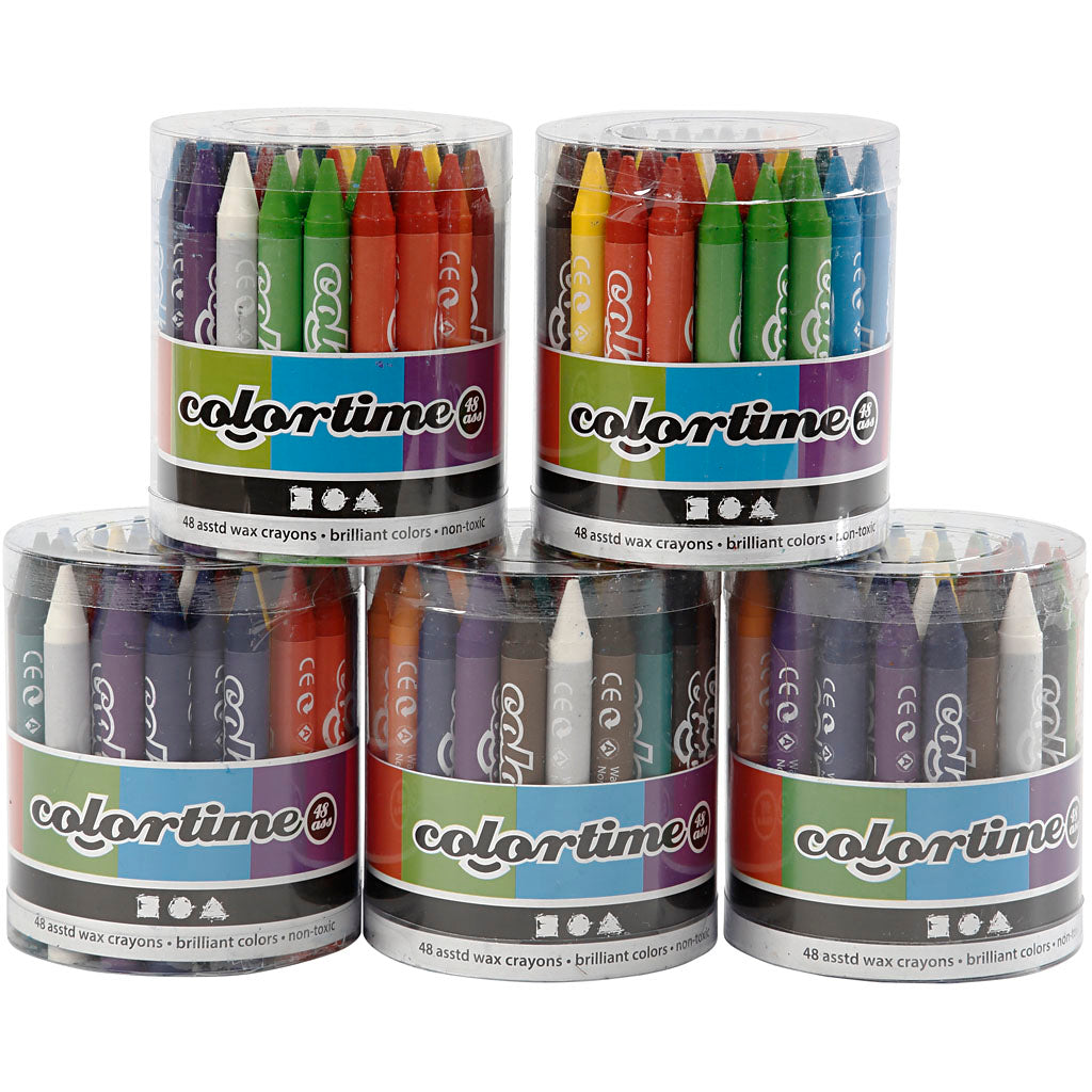 Colortime Wax Crayons, 5x48 asstd./ 1 set