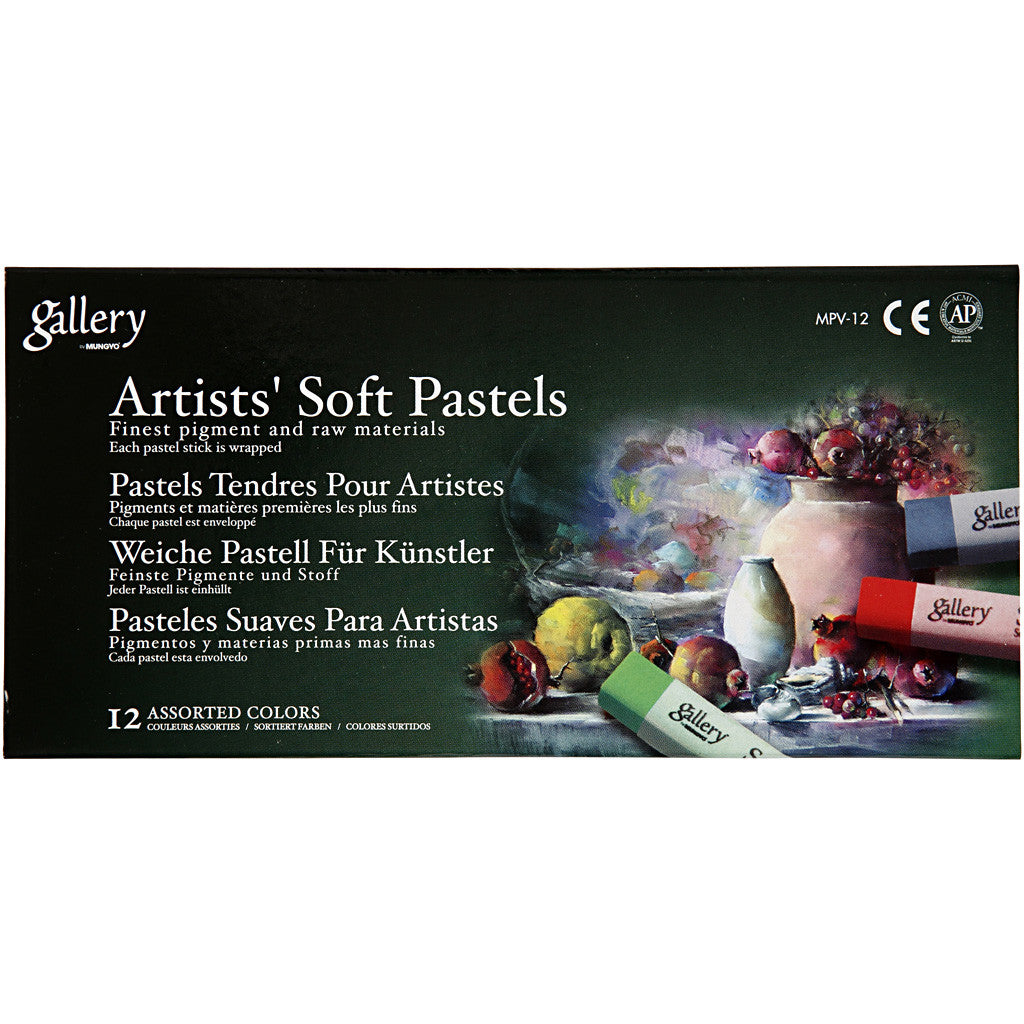 Gallery Soft Pastel Set, L: 6,5 cm, thickness 10 mm, assorted colours, 12 pc/ 1 pack [HOB-38164]