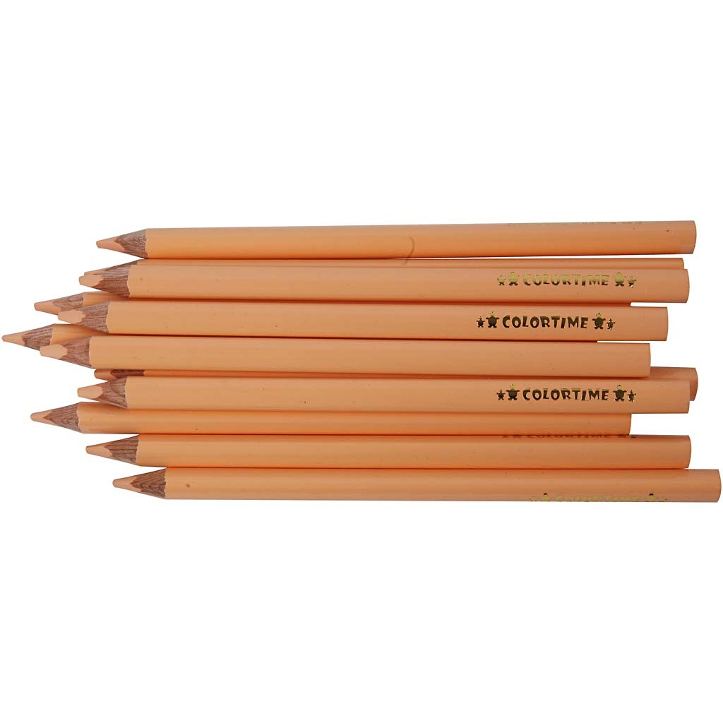Colortime Colour Pencils, L: 17,45 cm, lead 5 mm, JUMBO, light beige, 12 pc/ 1 pack [HOB-38174]
