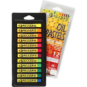 Gallery Oil Pastel, L: 7 cm, thickness 11 mm, neon colours, 12 pc/ 1 pack [HOB-38281]
