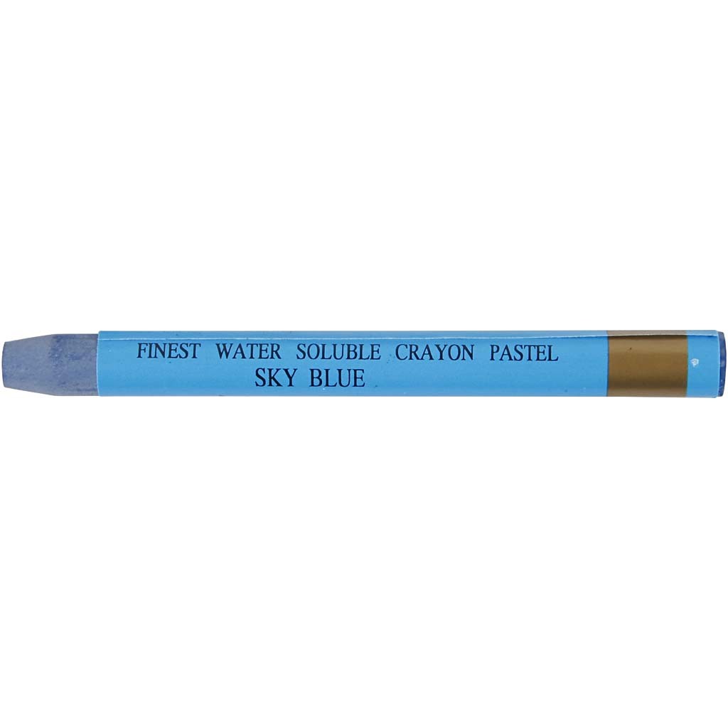 Watercolor Crayons, L: 9,3 cm, thickness 8 mm, sky blue (337), 12 pc/ 1 pack [HOB-38317]
