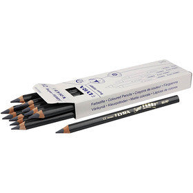 Super Ferby 1 colouring pencils, L: 18 cm, lead 6,25 mm, grey, 12 pc/ 1 pack [HOB-38369]