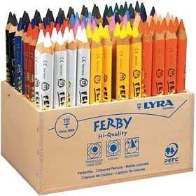 Super Ferby 1 Colouring Pencils, L: 12 cm, lead 6,25 mm, assorted colours, 96 pc/ 1 pack [HOB-38390]