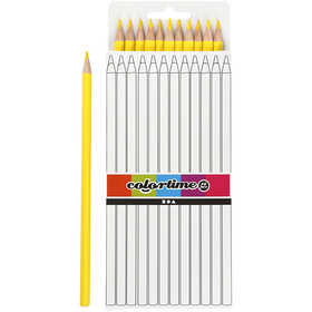 Colortime Colouring Pencils, L: 17 cm, lead 3 mm, yellow, 12 pc/ 1 pack [HOB-38570]