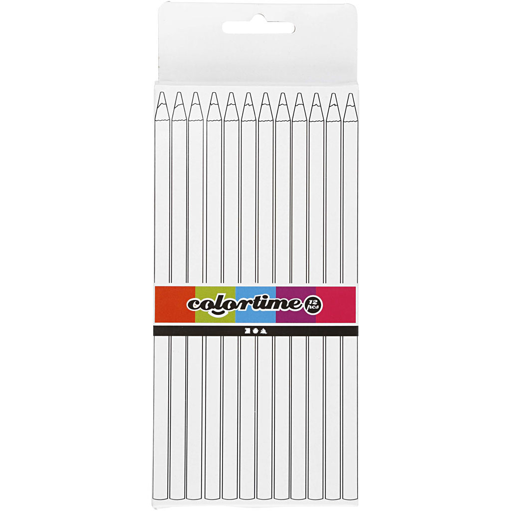 Colortime Colouring Pencils, L: 17 cm, lead 3 mm, yellow, 12 pc/ 1 pack [HOB-38570]
