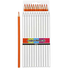 Colortime Colouring Pencils, L: 17 cm, lead 3 mm, orange, 12 pc/ 1 pack [HOB-38571]