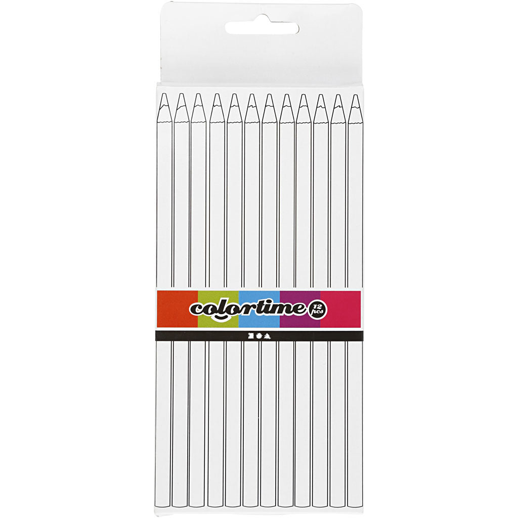 Colortime Colouring Pencils, L: 17 cm, lead 3 mm, red, 12 pc/ 1 pack [HOB-38572]