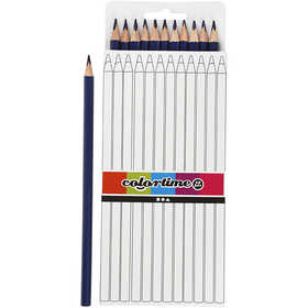 Colortime Colouring Pencils, L: 17 cm, lead 3 mm, dark blue, 12 pc/ 1 pack [HOB-38577]