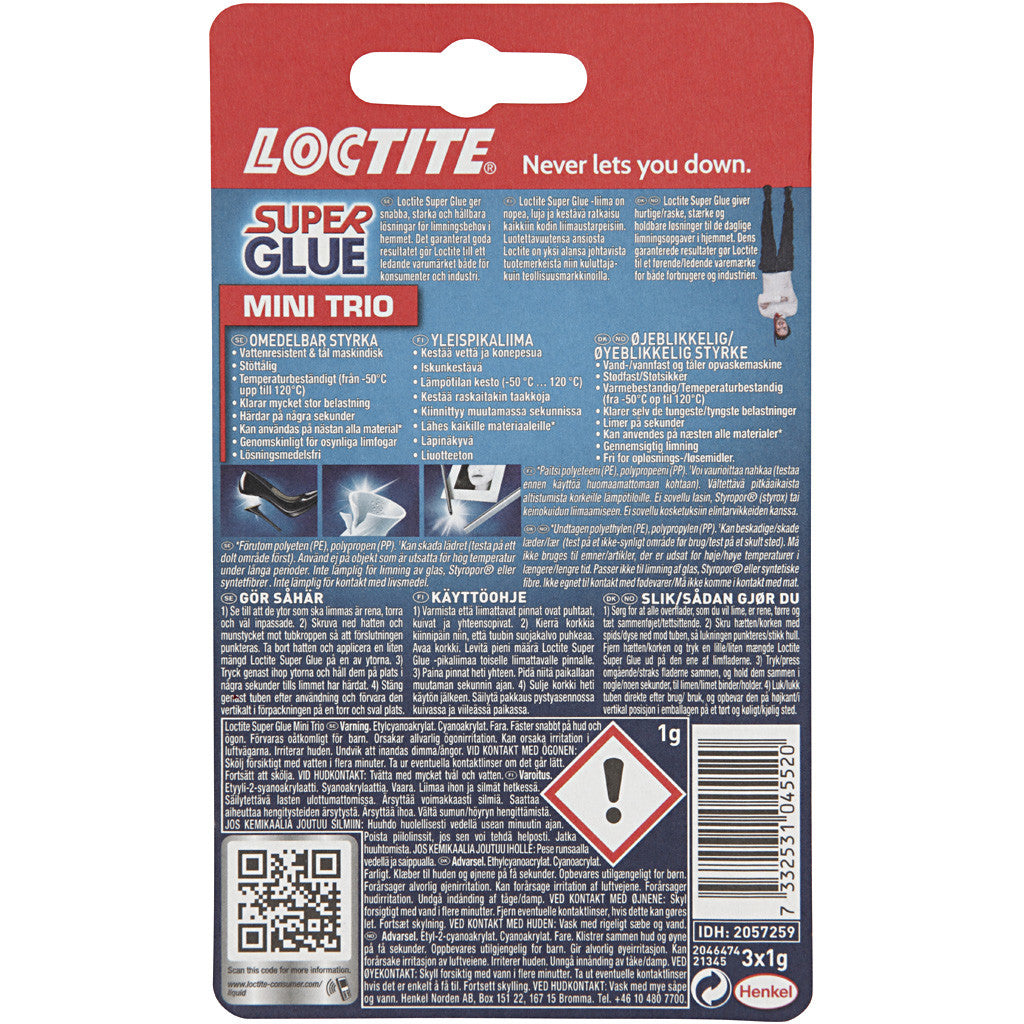 Loctite Super Glue, 3x1 g/ 1 pack [HOB-39059]