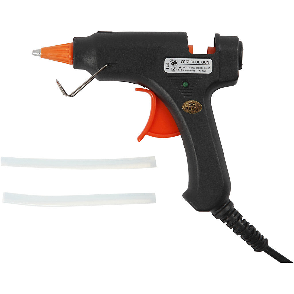 Mini Glue Guns with Glue, 130 °C - Low Temperature, ca. 125 cm cord, EU, 1 set [HOB-39119]