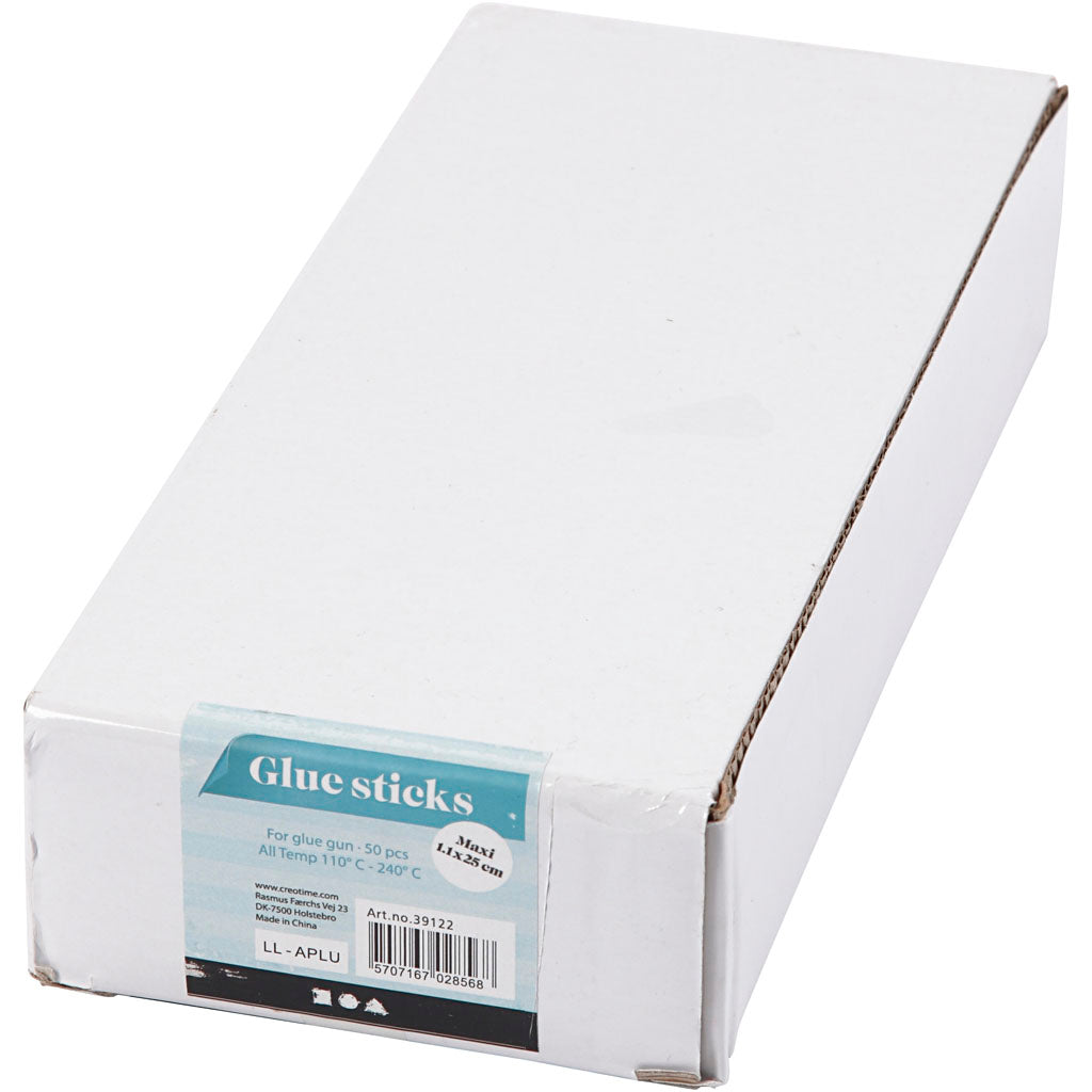 Glue Sticks Maxi, L: 25 cm, dia. 11 mm, 50 pc/ 1 pack [HOB-391225]
