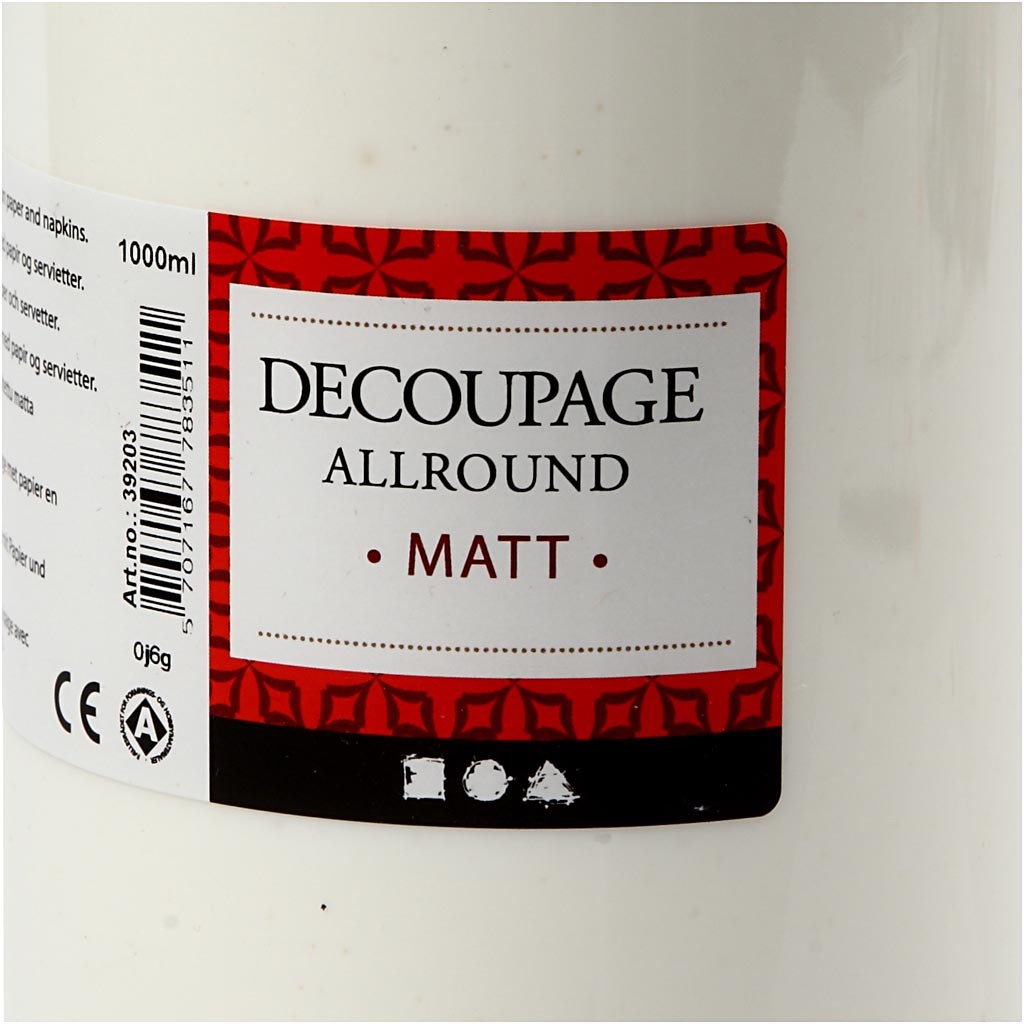 Decoupage lacquer, matt, 1000 ml/ 1 bottle [HOB-39203]