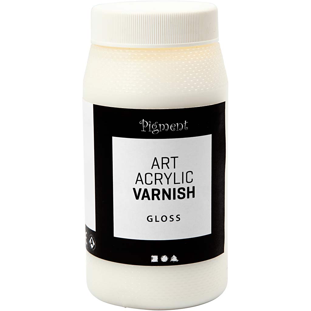 Art Acrylic Varnish, gloss transparent, white, 500 ml/ 1 tub [HOB-39282]